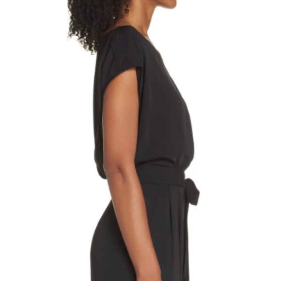 NWT ELIZA J Cap Sleeve Wide Leg Jumpsuit in Black - Picture 2 of 11